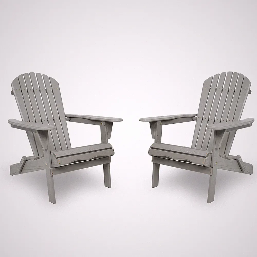 Folding Patio Adirondack Chair Conversation Set of 2 Outdoor Furniture Lounge