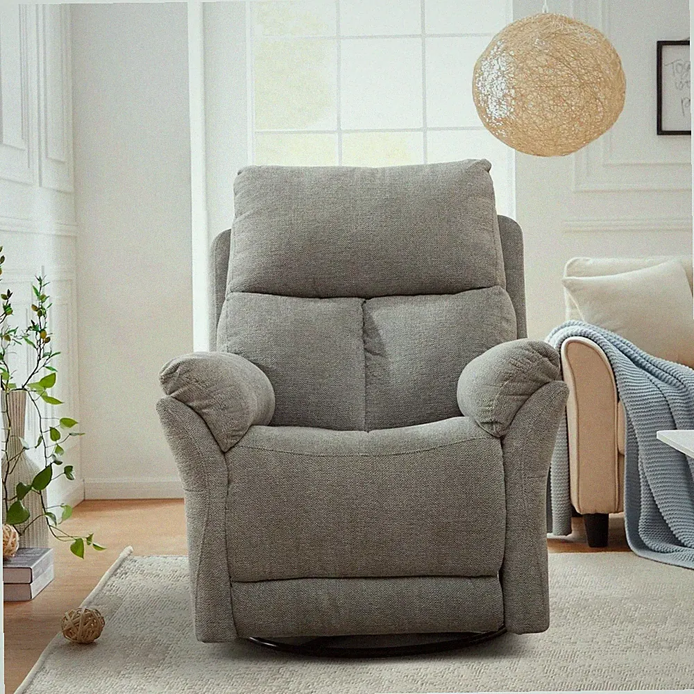 Gray Swivel Rocker Recliner Arm Chair Lazy Armchair Nursery Recliners Grey New